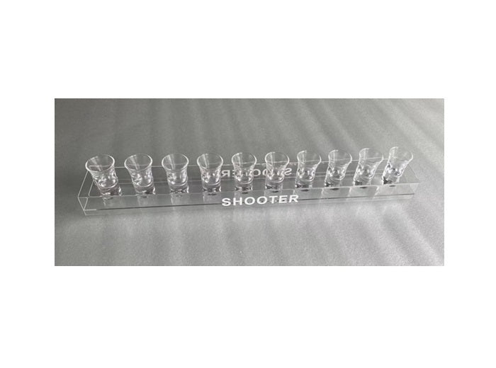 1x rail shooter transparent pour 10 verres v1 60cm