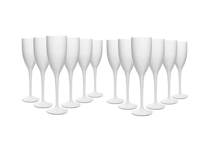 lot de 12 verres flûtes à champagne opaques incassables 15cl