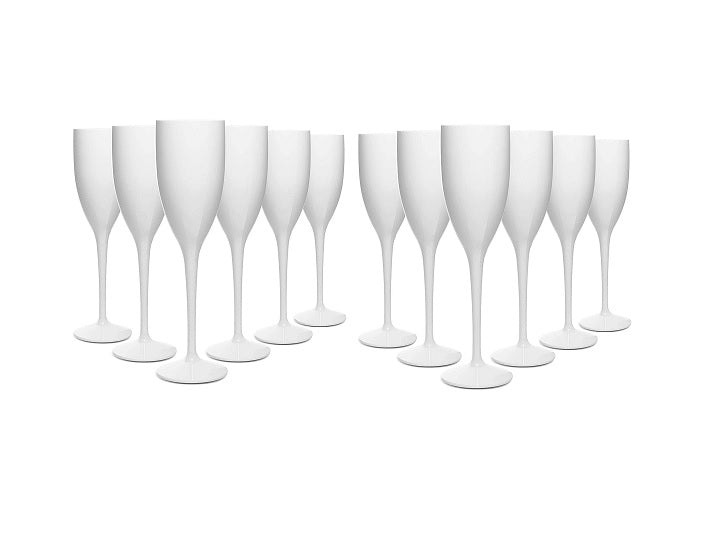 lot de 12 verres flûtes à champagne opaques incassables 15cl