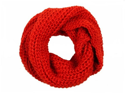 écharpe tube façon tricot orange