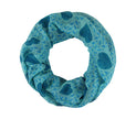 foulard tube coeurs turquoise sch-700b