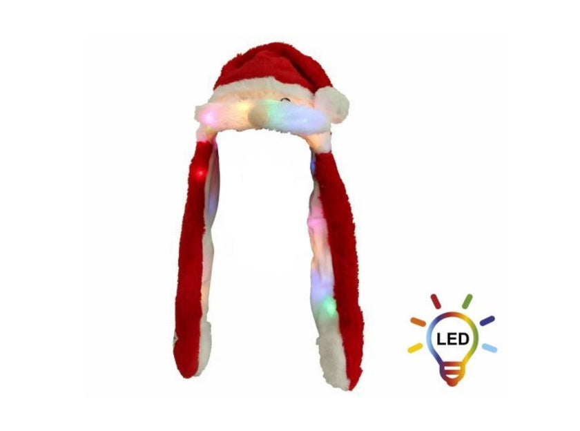 bonnet lumineux led''s moustaches qui bougent père noël