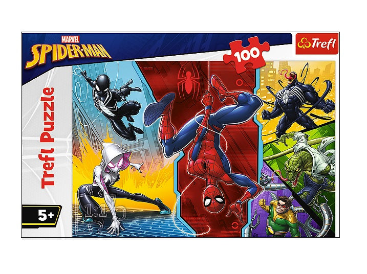 puzzle motif spiderman à l''envers 100pcs enfant 5ans+ 41x27cm