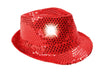 chapeau tribly à sequins lumineux led''s rouge 12cm