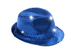 chapeau tribly à sequins lumineux led''s bleu 12cm