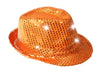 chapeau tribly à sequins lumineux led''s orange 12cm