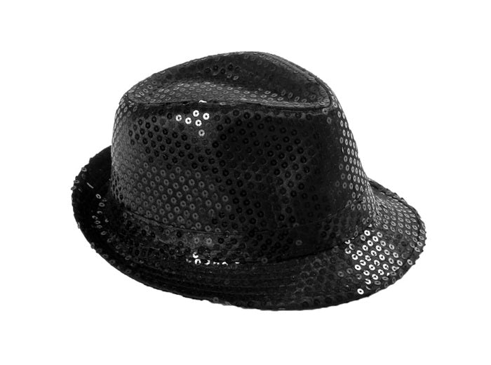 chapeau tribly à sequins noir adulte
