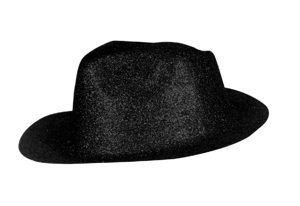 chapeau tribly en pvc à paillettes noir