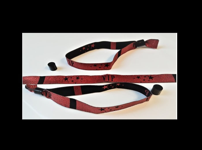 bracelet en tissu vip rouge 15mm