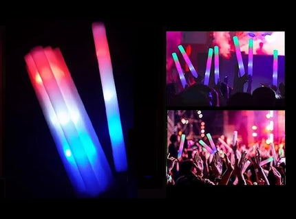 baton lumineux mousse leds bleu blanc rouge france 47cm