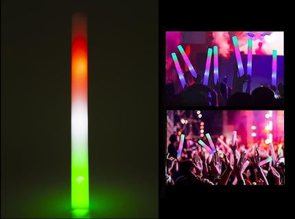 baton lumineux mousse leds vert blanc rouge italie 47cm