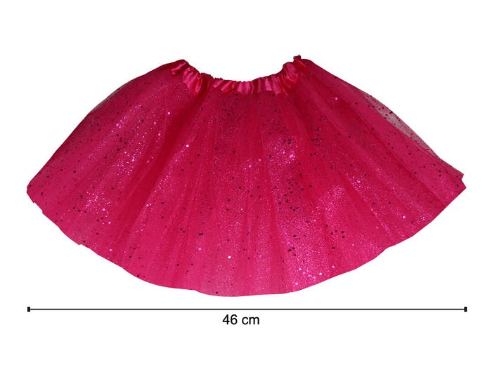 jupe en tulle tutu fuchsia à paillettes enfant 46cm