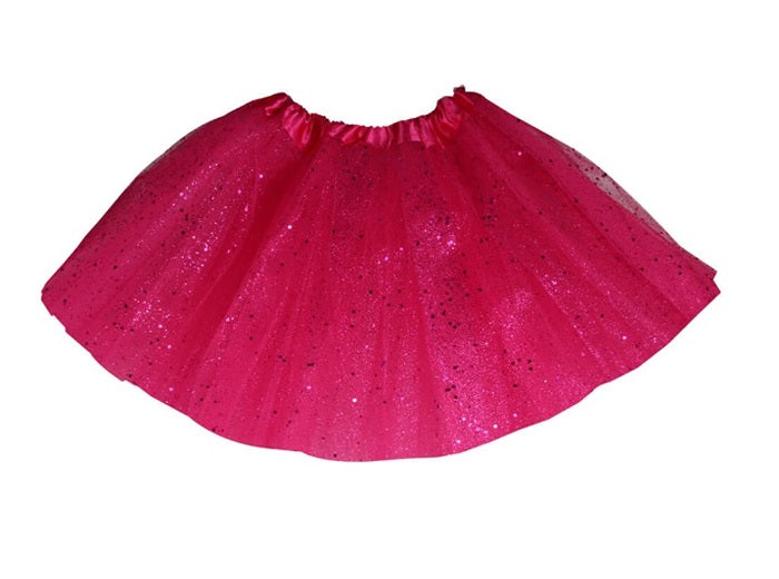 jupe en tulle tutu fuchsia à paillettes enfant 46cm