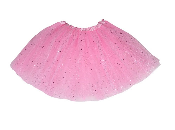 jupe en tulle tutu rose à paillettes enfant 46cm