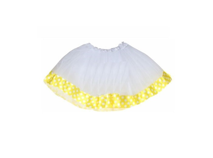 jupe en tulle tutu blanc avec bandeau jaune adulte 60cm