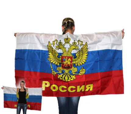 cape poncho drapeau russie 90x150 cm