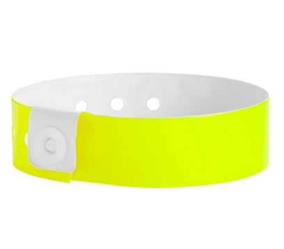 bracelet vinyle brillant sans marquage jaune 19mm