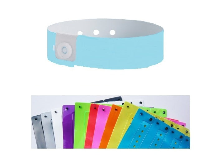 bracelet vinyle brillant sans marquage bleu clair 19mm