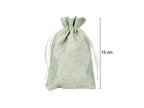 sac en toile de jute vert clair 15x9.5cm
