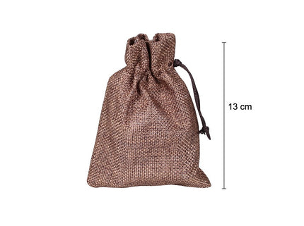 sac en toile de jute brun 13x9.5cm