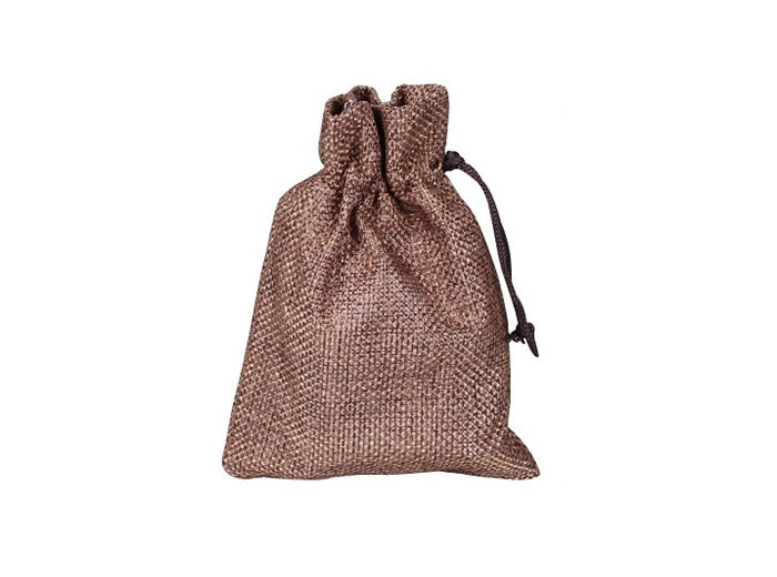 sac en toile de jute brun 13x9.5cm