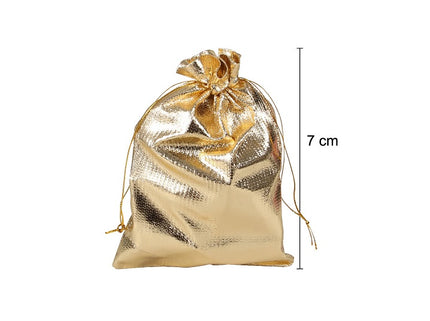 sac cadeau métallisé avec ruban or 7x4.5cm