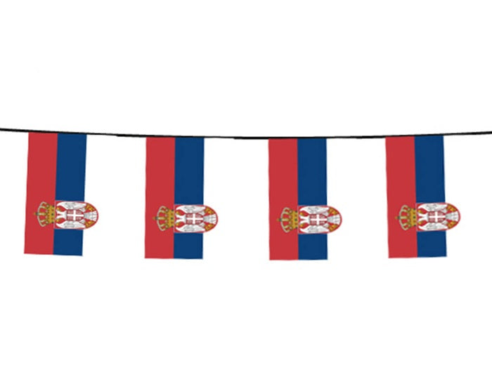 guirlande 12 drapeaux fanions serbie 4.5m