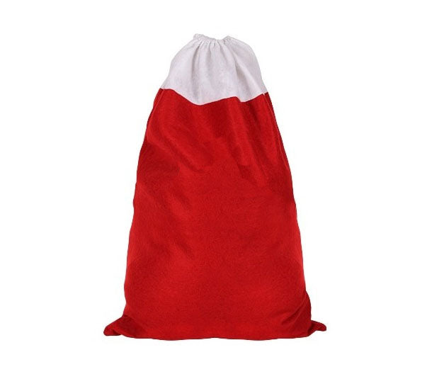 sac de père noël rouge feutrine 50x70cm