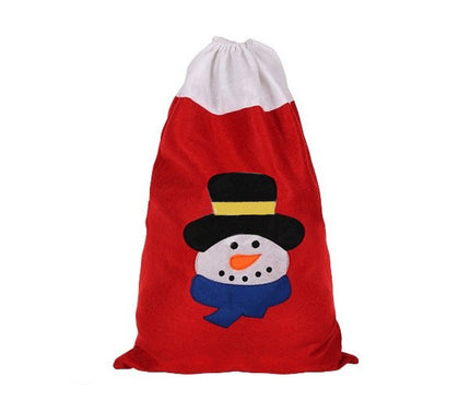 sac de père noël rouge feutrine 50x70cm avec motif couleur