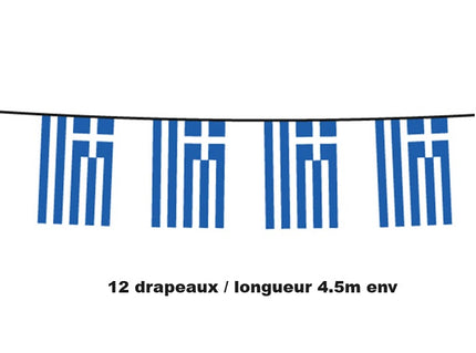 guirlande 12 drapeaux fanions grece 4.5m