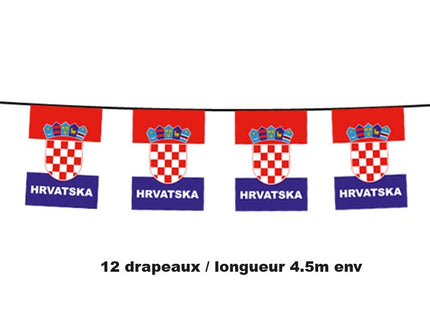 guirlande 12 drapeaux fanions croatie 4.5m