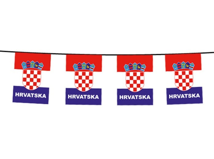 guirlande 12 drapeaux fanions croatie 4.5m