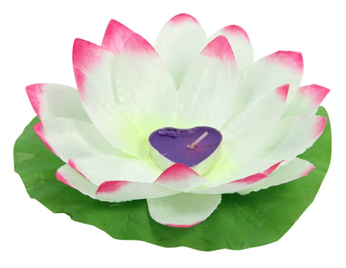 lanterne fleur de lotus flottante blanc 18cm