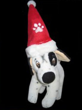 bonnet de noël pour chien peluche avec collier