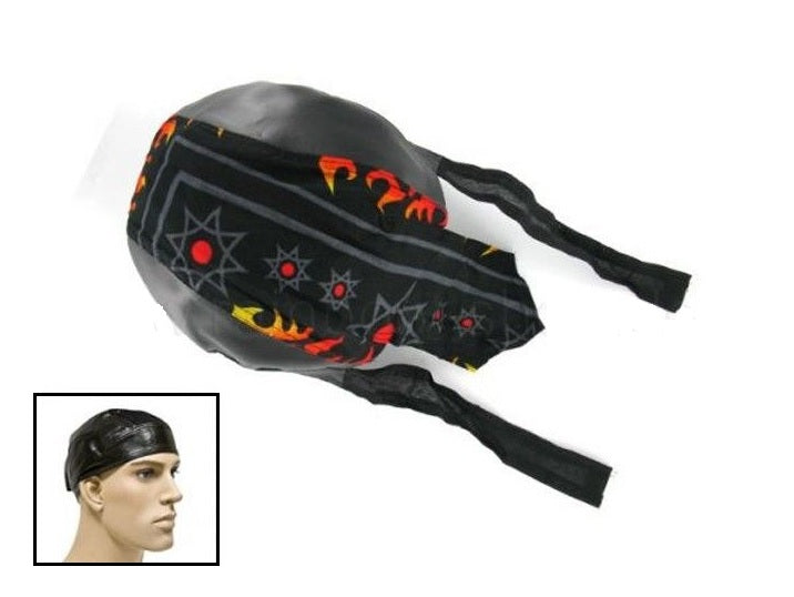 zandana imitation cuir motif flamme etoile noir gris rouge