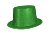 chapeau haut de forme en pvc à paillettes vert 12cm