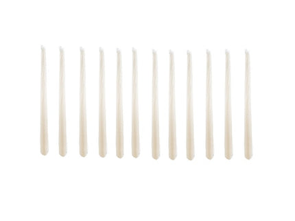 lot de 12 bougies blanches 25cm