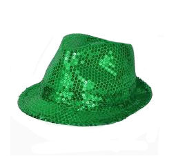 chapeau tribly à sequins vert