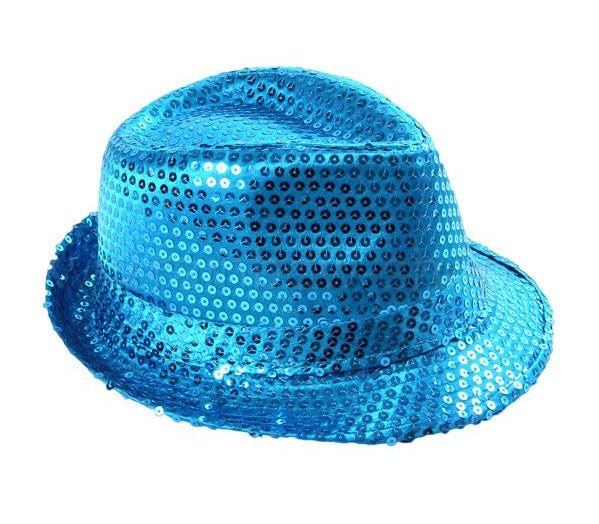 chapeau tribly à sequins turquoise