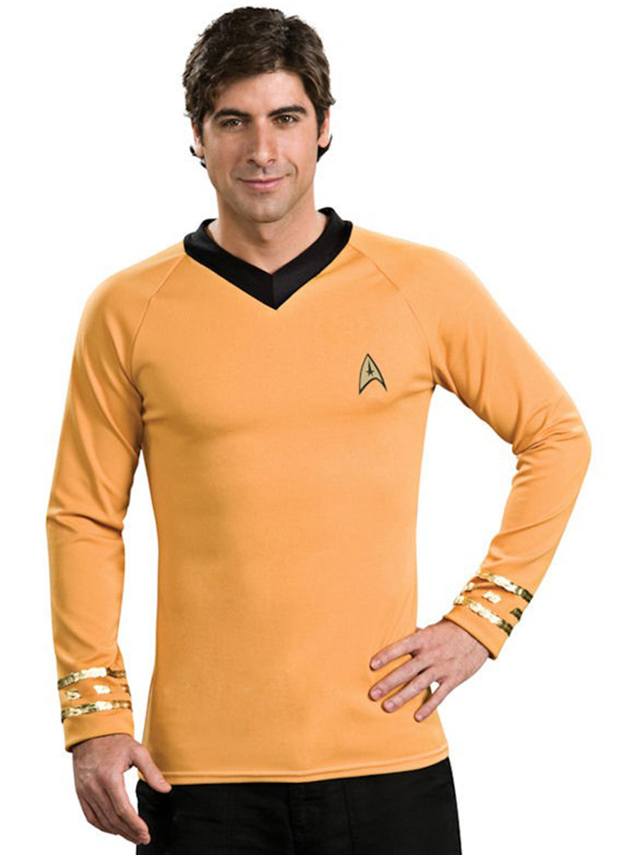 Déguisement de Star Trek classique doré | t-shirt avec emblème brodé | J2F Shop