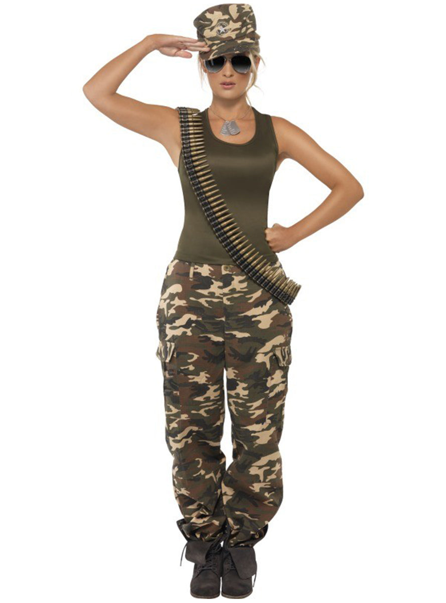Déguisement camouflage pour femme | haut , pantalon | J2F Shop