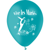 10 Ballons Latex HG95 Vive les Mariés Turquoise - PMS