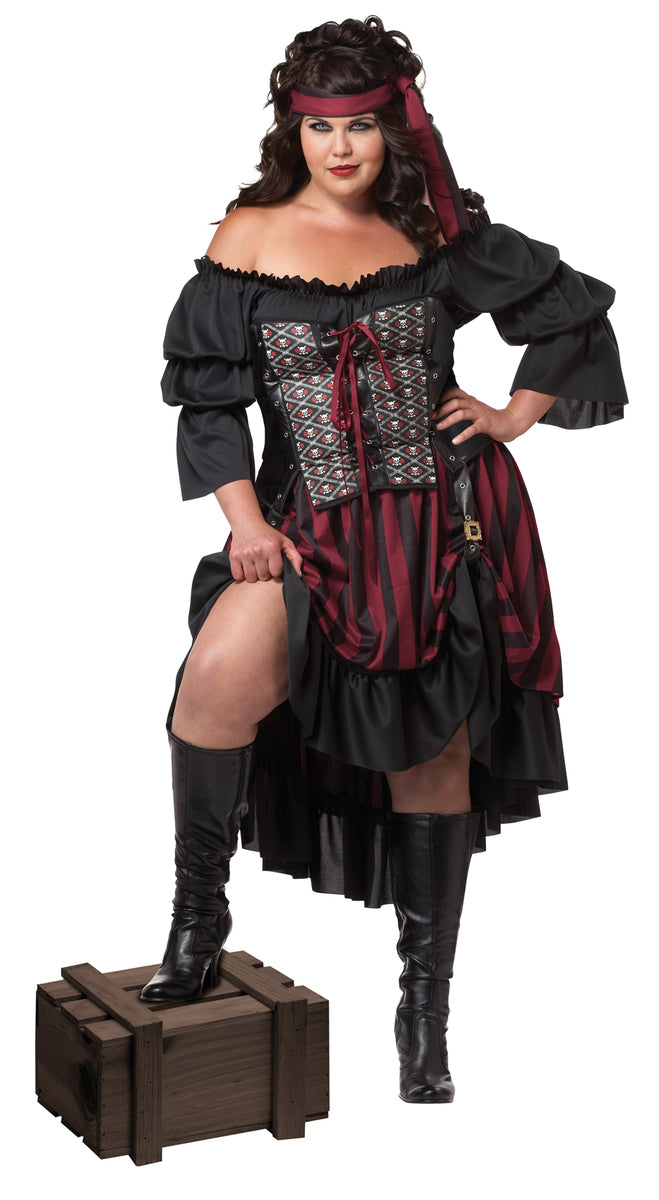 Déguisement de pirate pour femme grande taille | robe, cors, , ruban pour les cheveux | J2F Shop