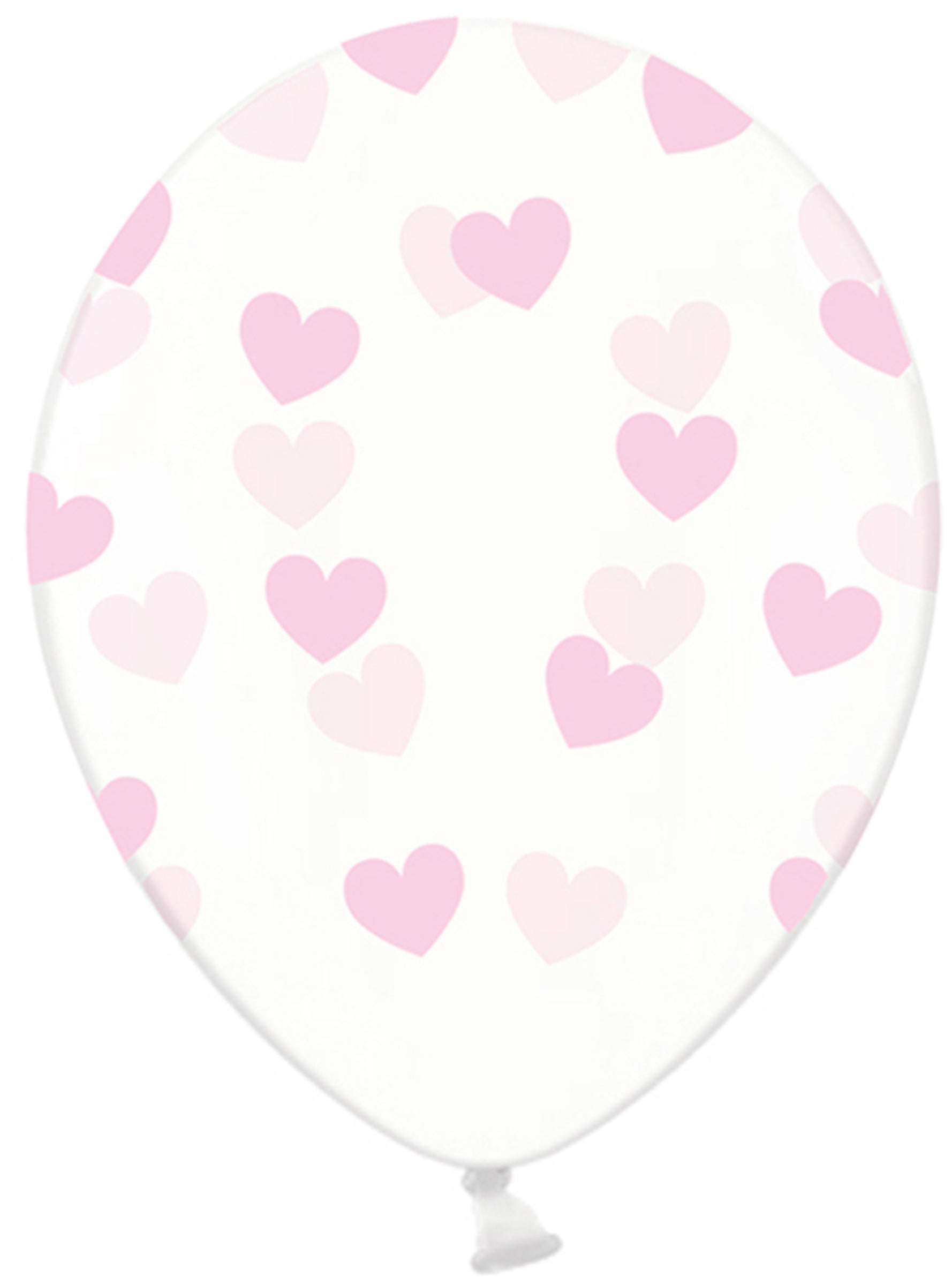 6 ballons en latex transparentes avec c?urs rose clair - Valentine Collection | 6 ballons en latex de 30cm | J2F Shop