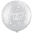 2 Ballons 3' Joyeux Noël Festive Argent - Qualatex