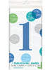 Nappe bleue premier anniversaire - Blue Dots 1st Birthday | Nappe en plastique 1,40 x 2,14 m | J2F Shop
