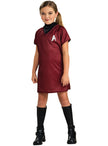Déguisement de Star Trek rouge fille | robe avec double col , un pins | J2F Shop