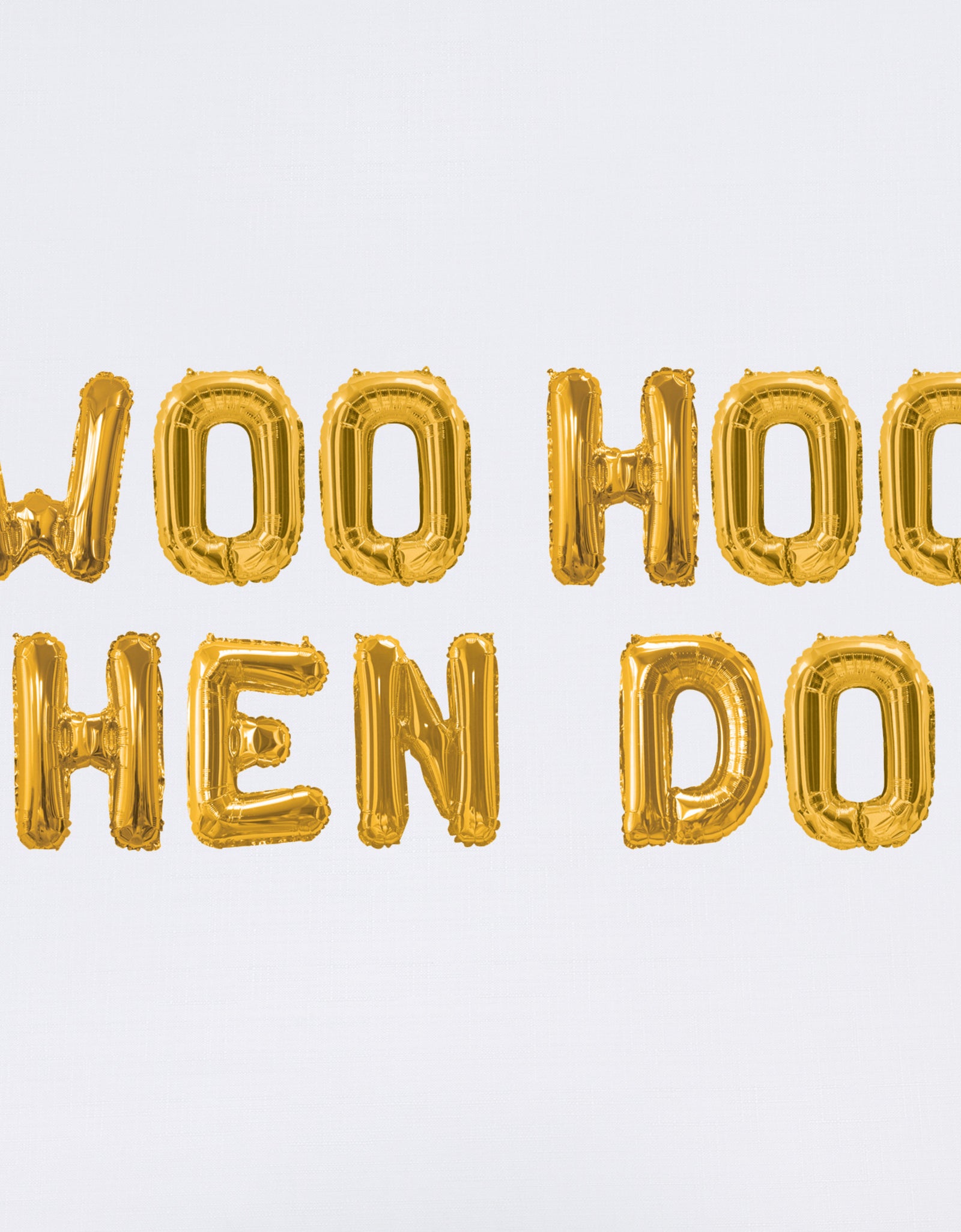Guirlande de ballons aluminium dorés - Woo Hoo Hen Do | 11 ballons aluminium de 41cm | J2F Shop