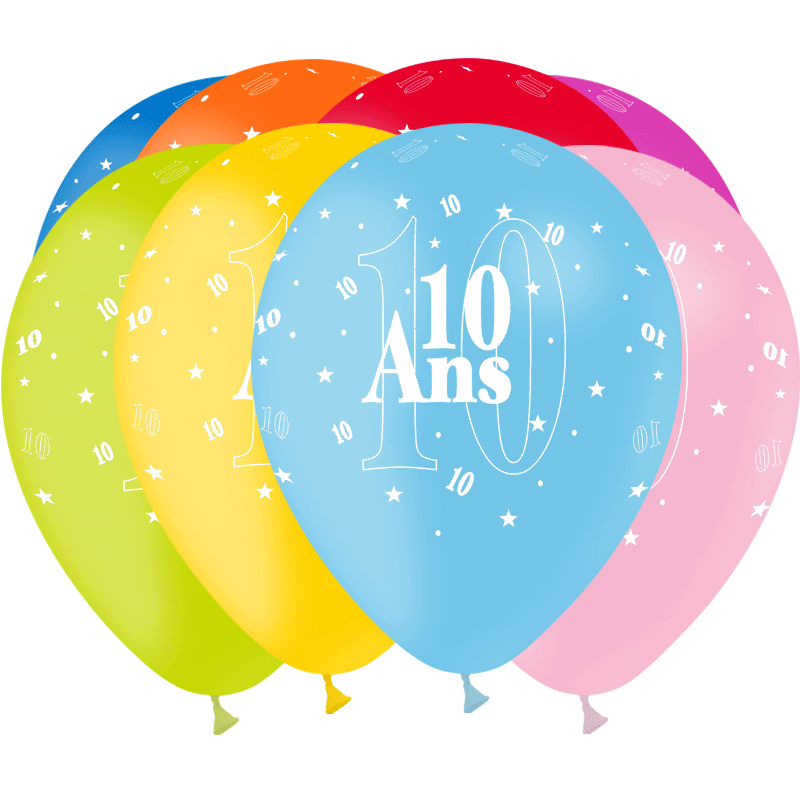 10 Ballons Latex HG95 10 Ans - PMS