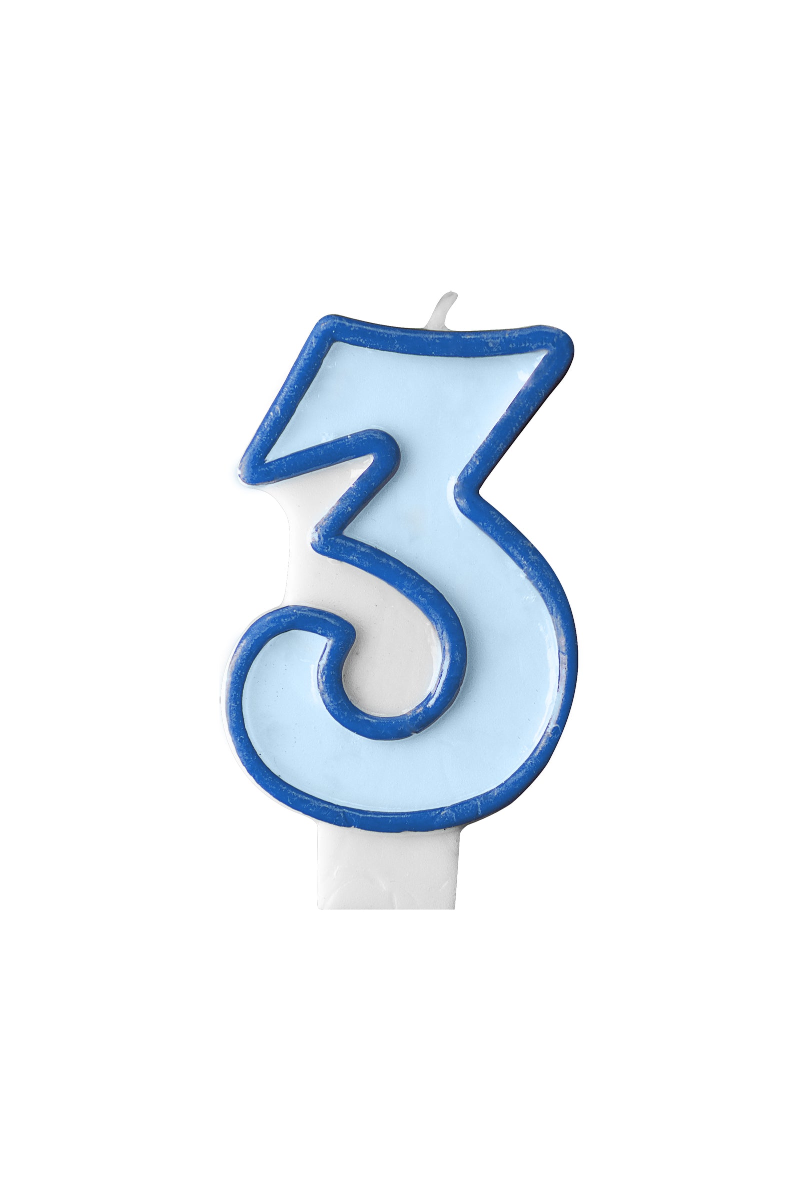 Bougie anniversaire bleu chiffre 3 | Bougie de 7 cm | J2F Shop